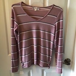 Pink Republic pink/gray striped top. S. NWOT.